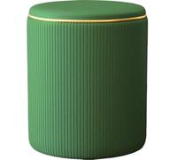 Shally Dogan Pouf Sgabello Contenitore con Rivestimento in Ecopelle Tramato, Poggiapiedi Sedia con Seduta Imbottita per Arredamento Interno, Cucina, Soggiorno, Salotto, Camera da Letto (Verde)
