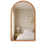 Shally Dogan Specchio ad Arco da Parete con Struttura in Legno, Specchi da Muro Decorazione per Interni Design Moderno, Ideale per Camera da Letto, Ingresso, Ufficio, 46 x 60 cm, Quercia
