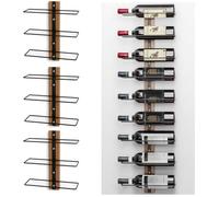 Shally Dogan Stand Portabottiglie da Muro per Vino con Scomparti Porta Bottiglie, Cantinetta a Parete, Supporto Montaggio Creativo Industrial, Angolo Bar per Cucina, Sala Pranzo, Cantina (3 Pezzi)