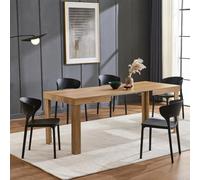 Shally Dogan Tavolo Allungabile da 4 a 6 Posti per Sala da Pranzo e Cucina, Tavolo Estensibile da 120 a 200 cm con Apertura a Scorrimento, Struttura Robusta, Design Moderno Salvaspazio (Quercia)