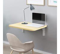 Shally Dogan Tavolo da Parete Pieghevole 60 x 40 cm in Legno, Scaffale a Muro Richiudibile Salvaspazio Versatile, Scrivania Porta Pc, Tavolino da Pranzo, Soggiorno, Salotto, Bagno, Cucina (Quercia)