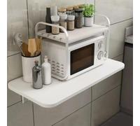 Shally Dogan Tavolo da Parete Pieghevole 80 x 40 cm in Legno Bianco, Scaffale a Muro Richiudibile Salvaspazio Versatile, Scrivania Porta Pc, Tavolino da Pranzo, Soggiorno, Salotto, Bagno, Cucina