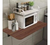 Shally Dogan Tavolo da Parete Pieghevole 80 x 60 cm in Legno, Scaffale a Muro Richiudibile Salvaspazio Versatile, Scrivania Porta Pc, Tavolino da Pranzo, Soggiorno, Salotto, Bagno, Cucina (Noce)
