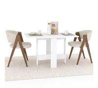 Shally Dogan Tavolo da Pranzo Estensibile, Consolle Allungabile Multiuso e Salvaspazio con Struttura Resistente in Legno, Apertura Semplice e Intuitiva, Ideale per Soggiorno, Cucina (Bianco)