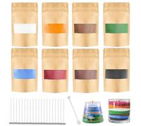 shallyong 400g Sabbia per Candele, Cera per Candela a 8 Colori con 20 Stoppini, Kit per Candela di Sabbia, Granulato di Cera per Candele, Set Fai Da Te