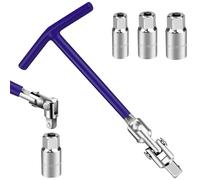 shallyong Chiave Candela, 16/18/21 mm Chiave Universale, Set Chiavi Inglesi, Set Chiavi per le Candele del l'auto, Kit Candele per Candele per Auto e Moto (Blu)