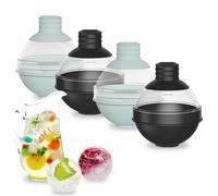 shallyong Ghiaccio Stampo Sfera, 4 Pezzi Stampi Ghiaccio Silicone, XXL Stampi per Cubetti di Ghiaccio Rotondi, Senza BPA, per Whisky, Cocktail, Bevande, Vino