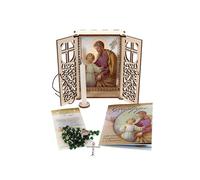 SHALOM - Altarino Devozionale Comprensivo Di Candela, Corona E Libretto - San Giuseppe 11x15x4 Cm
