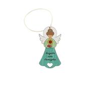 SHALOM - Angelo della Famiglia in Legno con Magnete E Cordoncino 9x5 Cm