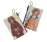SHALOM - Astuccio Porta Rosario Con Immagini Sacre In Tessuto