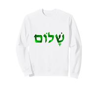 Shalom Belle Lettere Ebraiche Verdi Felpa