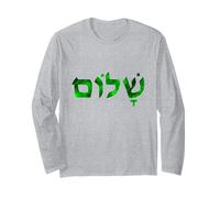 Shalom Belle Lettere Ebraiche Verdi Maglia a Manica