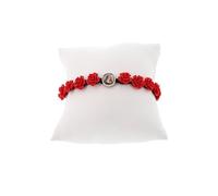 SHALOM - Bracciale Decina Di Santa Rita, Grani Rosellina Rossa