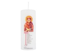 SHALOM - Candelotto Devozionale San Francesco D’Assisi - Ostensione 2026 - Idea Regalo Devozionale 5x13 Cm