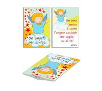 SHALOM - Card Luce LED E Immagine Angelo Custode. Dimensioni 5,5x9 Cm