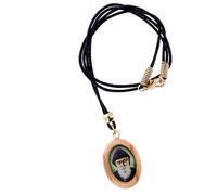 SHALOM - Ciondolo San Charbel In Legno Con Cordino. Collana Devozionale