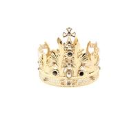 SHALOM - Corona In Ottone Con Perle E Strass. Diametro 12 Cm