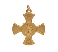 SHALOM - Croce Con Medaglia Sant'Antonio Di Padova In Ottone Dorato, 4 Cm