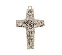 SHALOM - Croce Pettorale Buon Pastore Con Anello, In Metallo 4,8 Cm