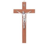 SHALOM - Crocifisso in Legno E Corpo in Metallo. Altezza 20,5 Cm