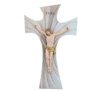 SHALOM - Crocifisso in Legno E Corpo Resina Dipinta. Altezza 35 Cm