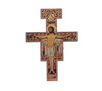 SHALOM - Crocifisso San Damiano in Legno. Altezza 14 Cm