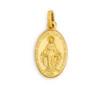 SHALOM - Medaglia Miracolosa In argento 925 Bagnata Oro. Altezza 1,6 Cm