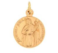 SHALOM - Medaglia san Giuda Taddeo In Ottone Dorato. Diametro 1,4 Cm