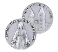 SHALOM - Medaglia Targa Regina Della Pace In Ottone Argentato 6 Cm