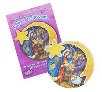 SHALOM - Pallina Dell'Avvento per Bambini. Puzzle Natalizio da Appendere All'albero. Diametro 11 Cm