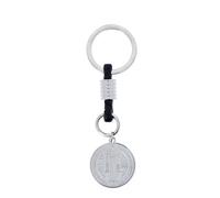 SHALOM - Portachiavi Con Medaglia San Benedetto In Acciaio Inox. Con Confezione. Lunghezza 8,5 Cm