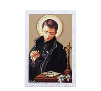 SHALOM - Quadro San Gabriele Dell'Addolorata In Legno E Cornice In Foglia Argento. Dimensioni 9x13,5 Cm