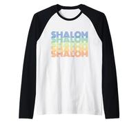 Shalom Retro Hannukah Uomini Donne Bambini Ebraico Ebraico Vacanze Maglia con Maniche Raglan