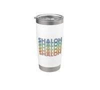Shalom Retro, Hannukah Uomini Donne Bambini Ebraico Vacanze Ebraiche Bicchiere termico in acciaio inox doppia parete