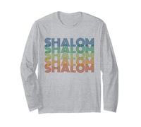 Shalom Retro, Hannukah Uomini Donne Bambini Ebraico Vacanze Ebraiche Maglia a Manica
