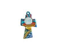 SHALOM - Ricordino Comunione - Ciondolo Croce In Polimero. Altezza 3,5 Cm
