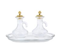 SHALOM - Servizio di Ampolle da 50 Ml, su Vassoio in Vetro