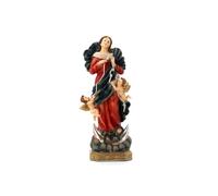 SHALOM - Statua Maria Che Scioglie I Nodi, In Resina Colorata. Altezza 14,5 Cm