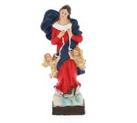 SHALOM - Statua Maria che Scioglie i Nodi in Resina, Statuina Religiosa Cattolica, Altezza 15 cm, Decorazione Sacra per Casa, Preghiera e Idea Regalo Religioso