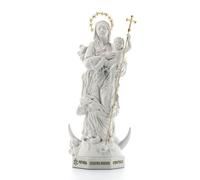 SHALOM - Statua Maria Immacolata - Pami, In Polvere Di Marmo Bianca. Altezza 33 Cm