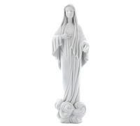 SHALOM - Statua Regina Della Pace, in Resina Bianca. Altezza 23,5 Cm