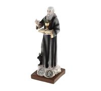 SHALOM - Statua San Benedetto, In Resina Colorata. Altezza 10 Cm