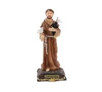 SHALOM - Statua San Francesco In Resina. Altezza 15 Cm
