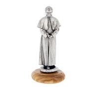 SHALOM - Statua San Giovanni Bosco In Metallo Argentato E Base In Legno. Altezza 6,5 Cm