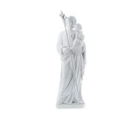 SHALOM - Statua San Giuseppe Bianca In Resina Vuota. Altezza 80 Cm