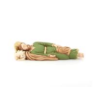 SHALOM - Statua San Giuseppe Dormiente In Polvere Di Marmo. Larghezza 14 Cm