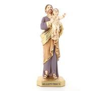 SHALOM - Statua San Giuseppe, In Polvere Di Marmo. Altezza 32 Cm