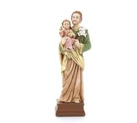 SHALOM - Statua San Giuseppe In Resina Colorata. Altezza 15 Cm