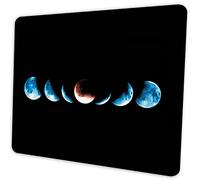 SHALYSONG Tappetino per mouse con luna stellata, design personalizzato con fasi lunari, per computer portatile, in gomma antiscivolo, 24 x 20 cm