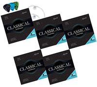 Shaman Corde per Chitarra Classica - 5 Set Premium Corde in Nylon per Chitarra Classica e Acustica - Set 6+2 Corde incluso 3 Plettri, Corda Re e Corda Mi alta extra